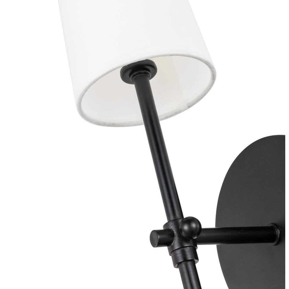 Left. Living District - Mel 1 light Black and White shade wall sconce - Black And White Shade.