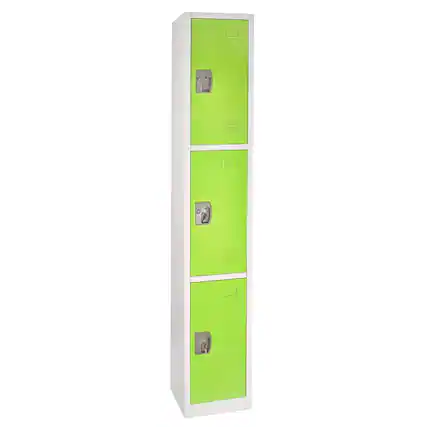 Front. AdirOffice - Storage Locker 629-Series 72" H 3-Tier Steel Compartment Key Lock Locker with Key Lock - Green.