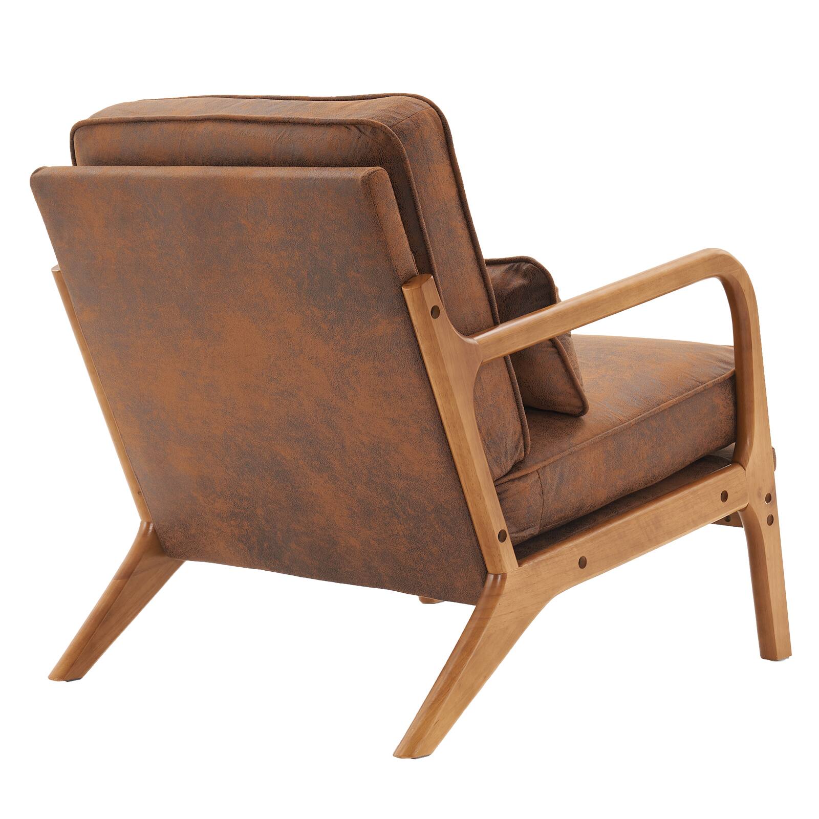 Alt View 1. SlickBlue - Modern Upholstered Lounge Chair with Armrests for Living Room or Bedroom - Brown.