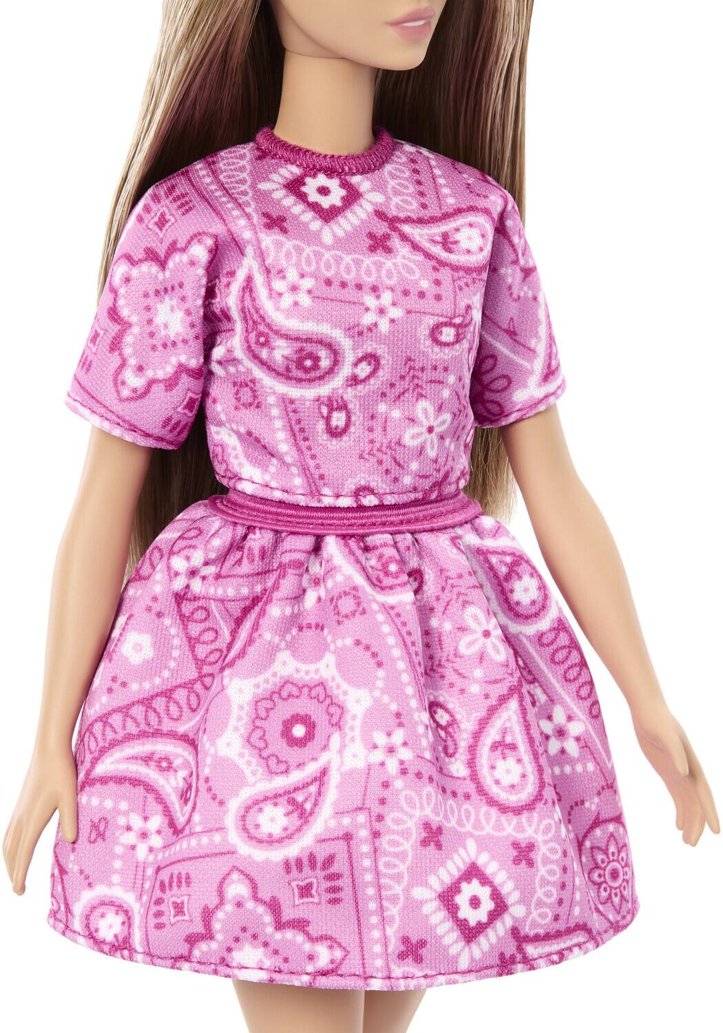 Alt View 4. Mattel - Barbie Fashionista Doll #249 With Pink Paisley Dress, Blonde Hair   - COLLECTIBLES - Multicolor.