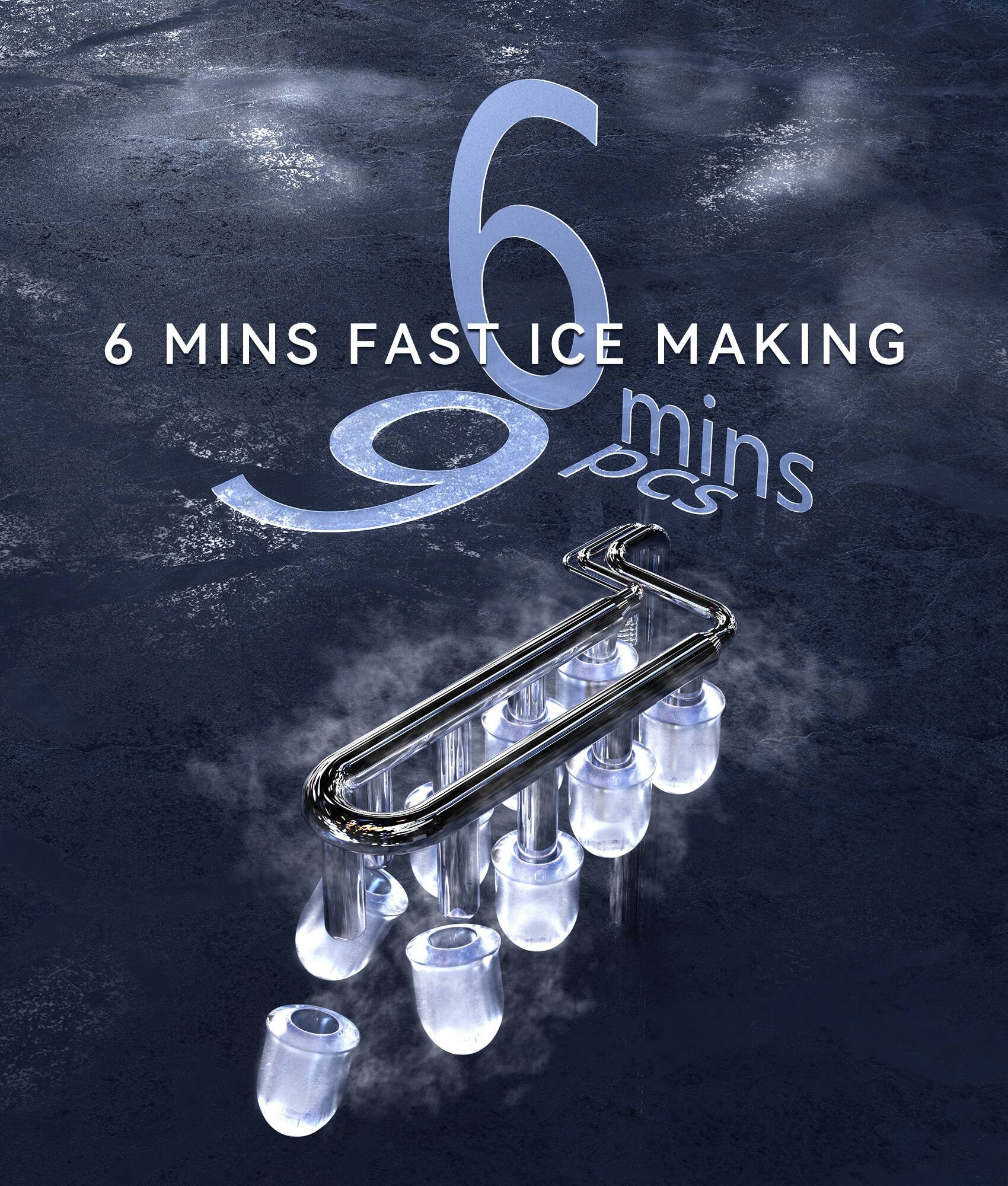 6 MINS FAST ICE MAKING 6 PCs