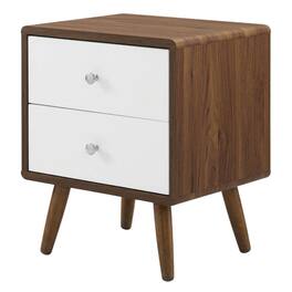 FurniFact - Nightstand with 2 Drawers and Compact Design - Brown