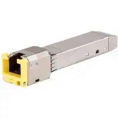 Front. HP - Aruba Networking 1G SFP RJ45 100m Cat5e Transceiver - For Data Networking, Optical Network - 1 x RJ-45 1000Base-T - Black.