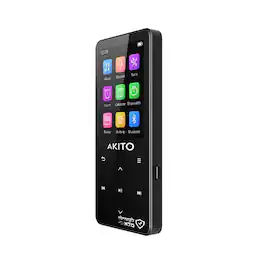 Akito - S11 Compact Kosher MP3 Player with 64GB Memory, Recorder and Bluetooth