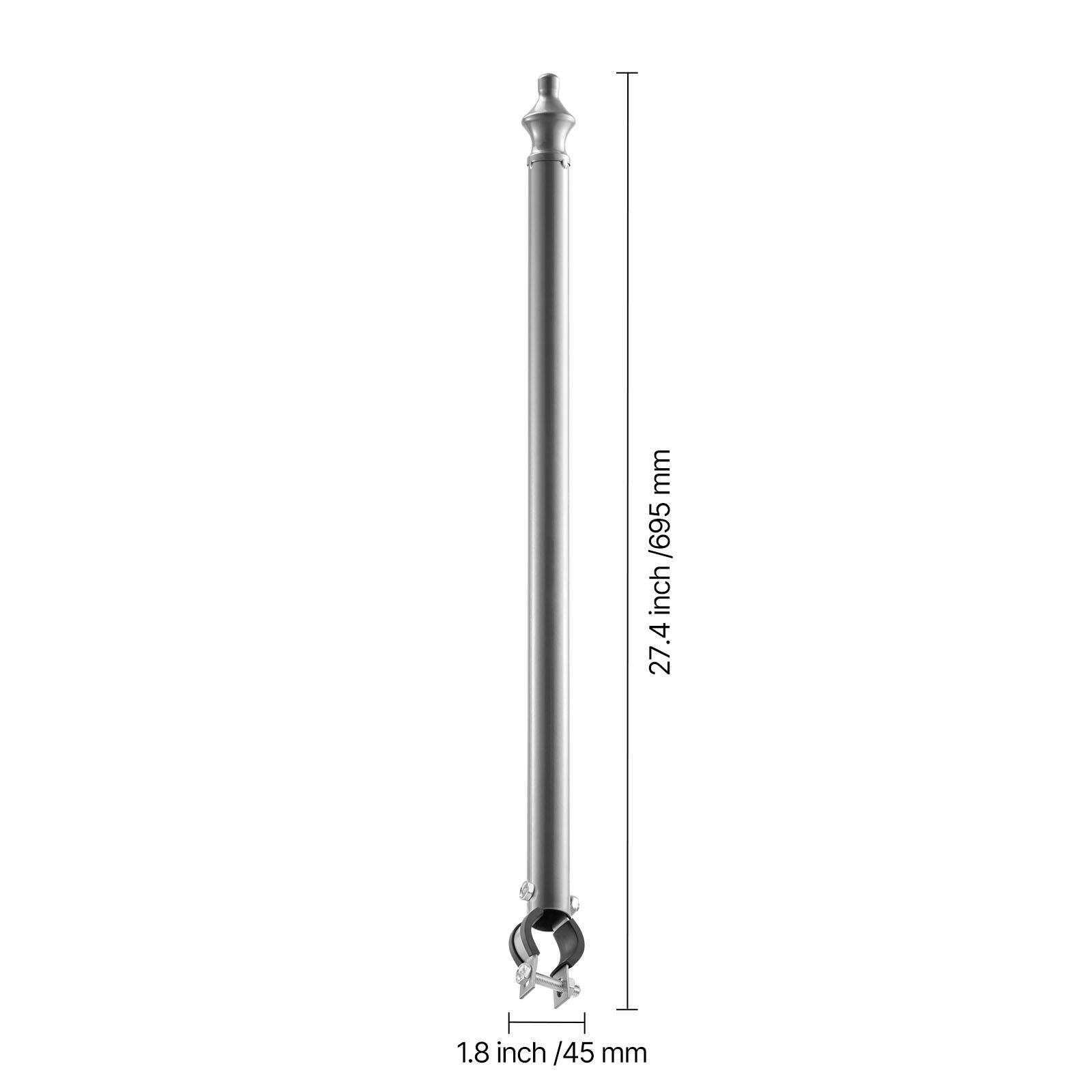 27.4 inch / 695 mm  
1.8 inch / 45 mm