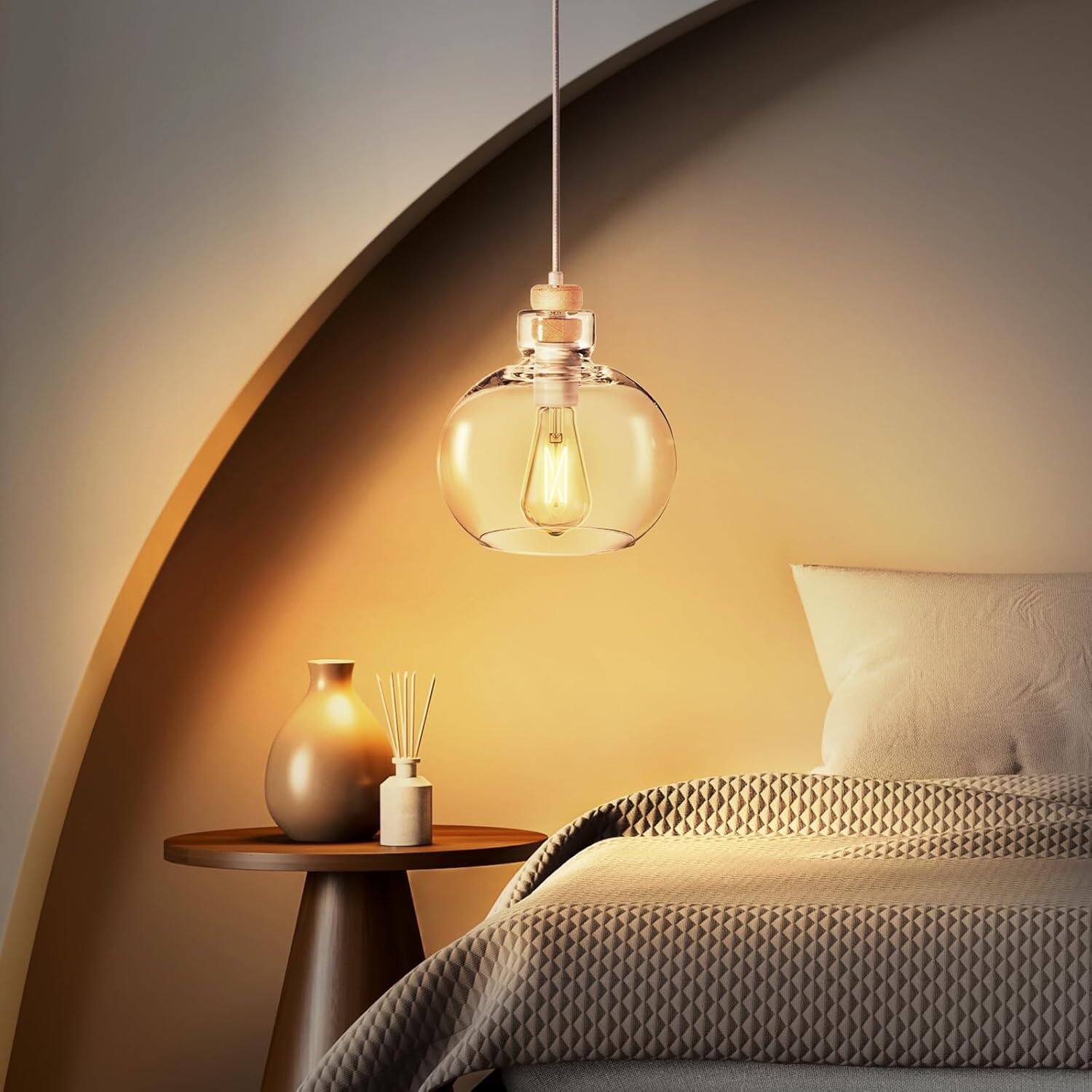 Alt View 5. Linkind - Smart Filament Bulb ST19/ST58, Matter Compatible, 800lm, 2700K-6500K (4 Pack).