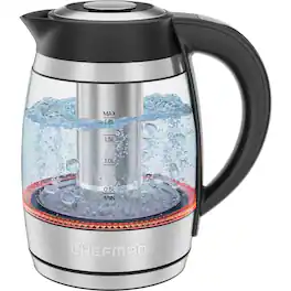 Chefman - Lightning 1.8L Custom-Temp Electric Kettle with Tea Infuser - Stainless Steel