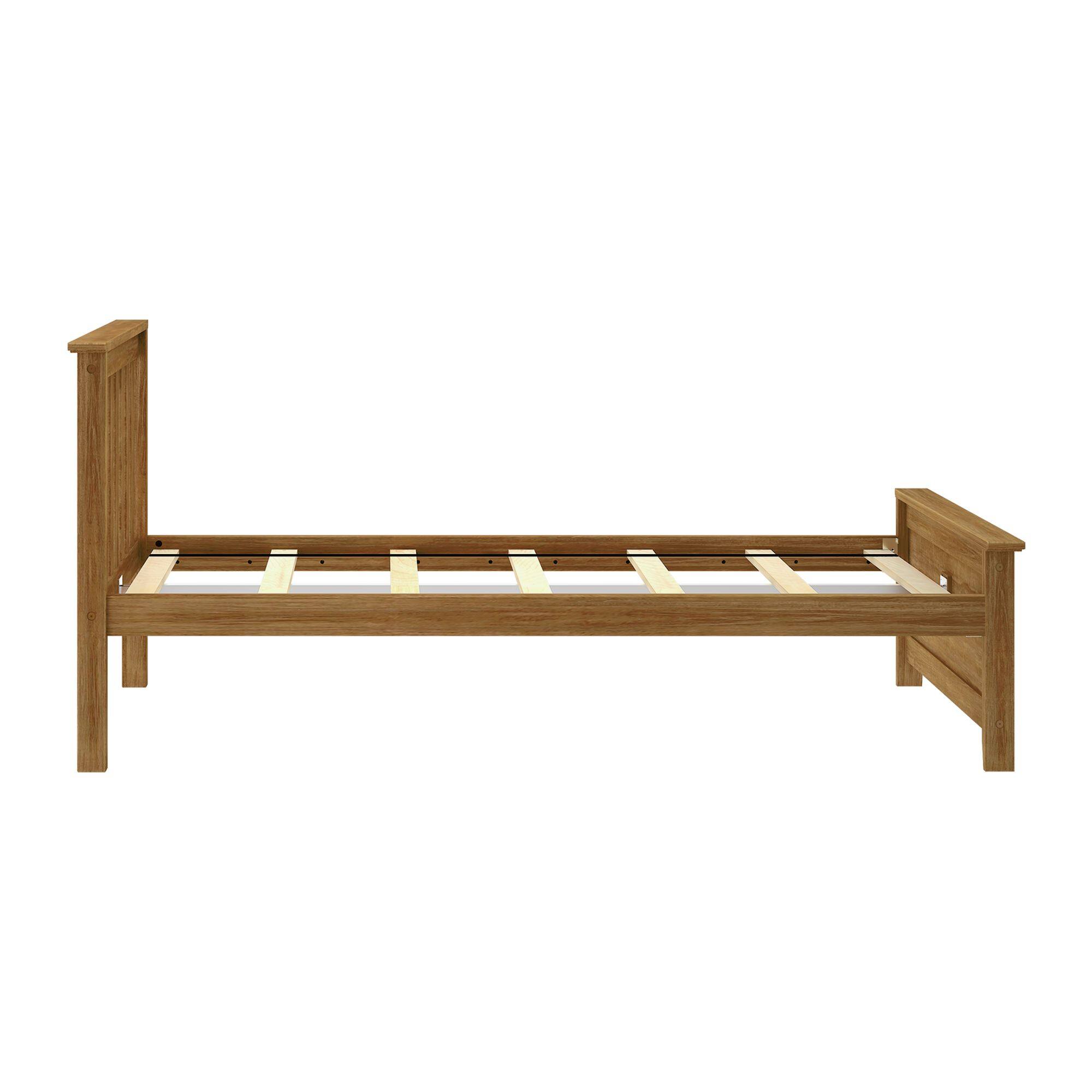 Alt View 4. Plank+Beam - Classic Twin-Size Platform Bed, Pecan - Pecan.