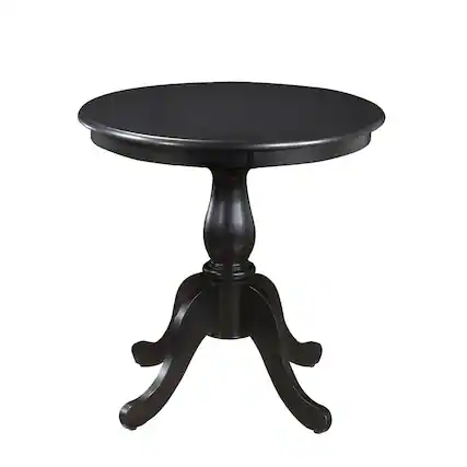Front. Carolina Chair & Table - Fairview 30" Round Pedestal Dining Table - Antique Black - Black.