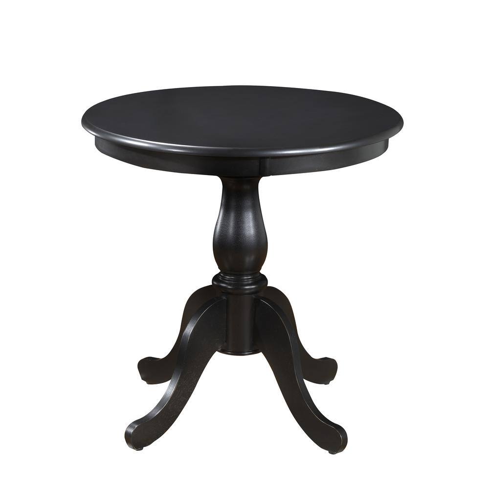 Front. Carolina Chair & Table - Fairview 30" Round Pedestal Dining Table - Antique Black - Black.