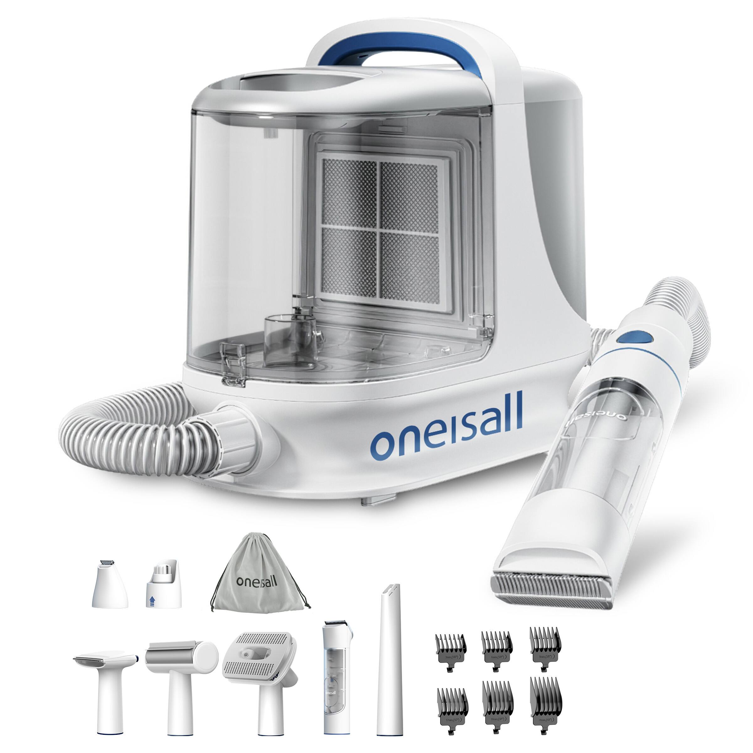Oneisall - BM3 7-in-1 Professional Pet Grooming Vacuum With Clipper, Paw Trimmer, Nail Grinder, Shedding Brush