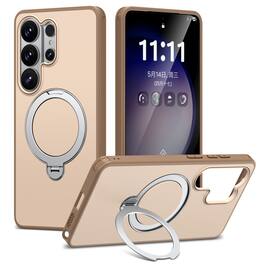 Dteck - Magnetic Case for Samsung Galaxy S26 Ultra with 360° Rotating Ring Stand, Military-Grade Shockproof Protective Cover - Khaki