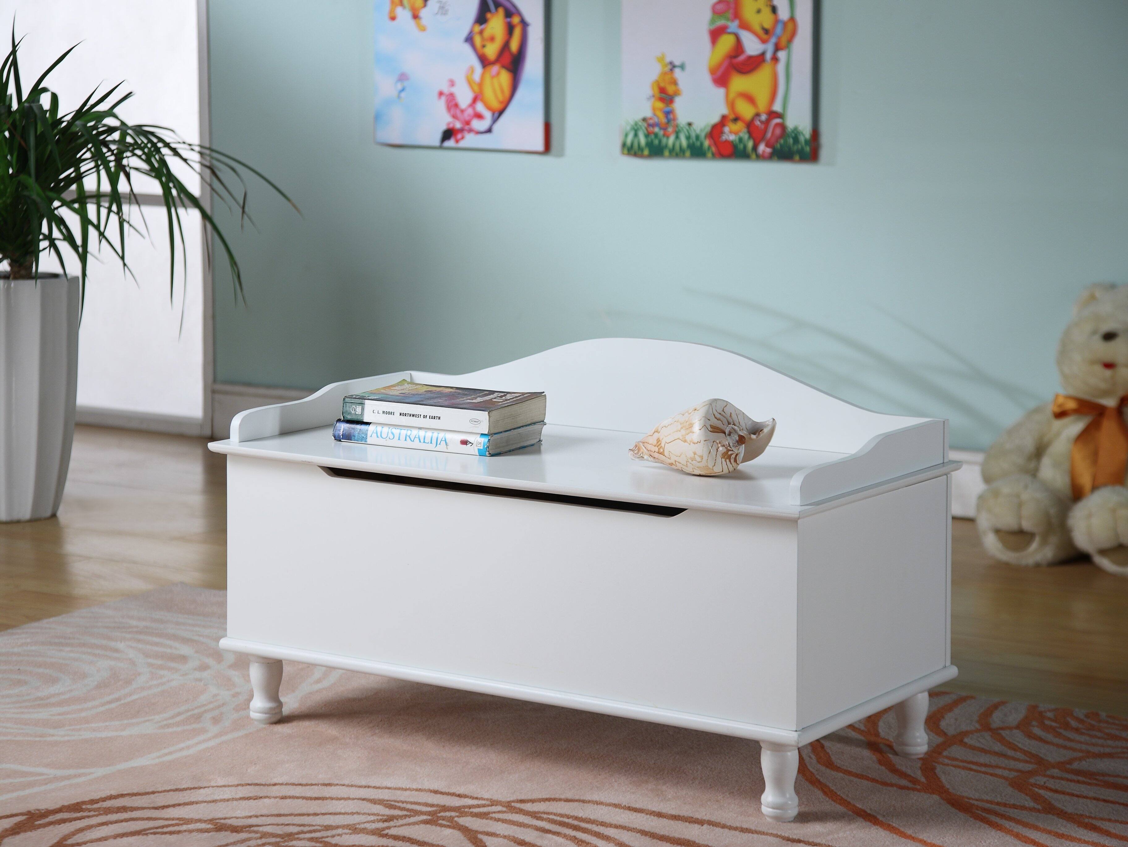 Kings Brand Furniture - Applegate Storage Bench Toy Chest - White