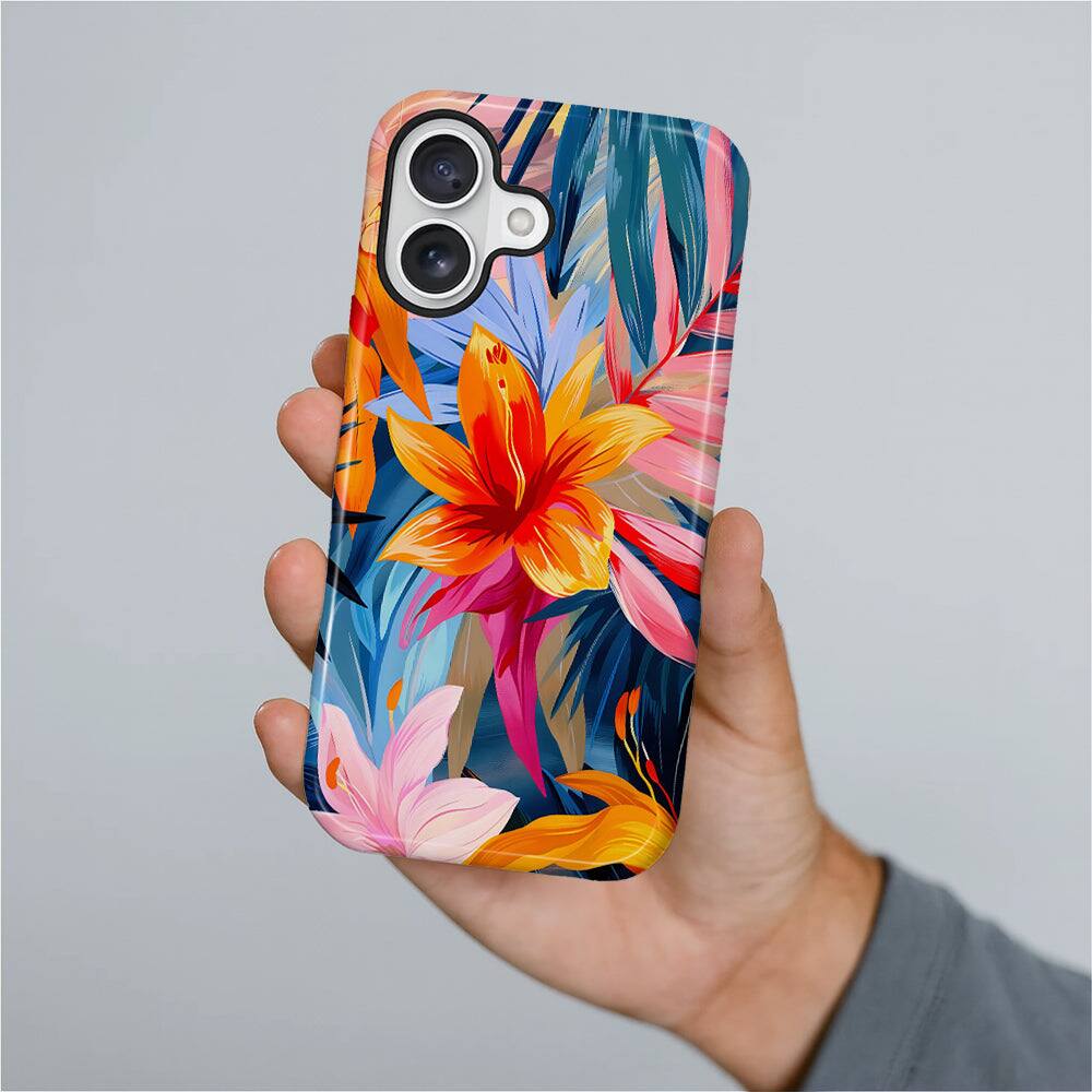 Alt View 3. BUBM - Smartphone Case for iPhone - 2-Layer Durable Smartphone Protection Case - Flame Petal - Flame Petal for iPhone 16 Plus.