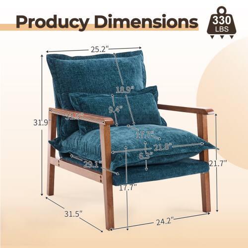 Product Dimensions: 330 LBS  
25.2"  
18.9"  
31.9"  
31.5"  
29.1"  
9.4"  
17.7"  
21.8"  
6.3"  
21.7"  
17.7"  
31.5"  
24.2"