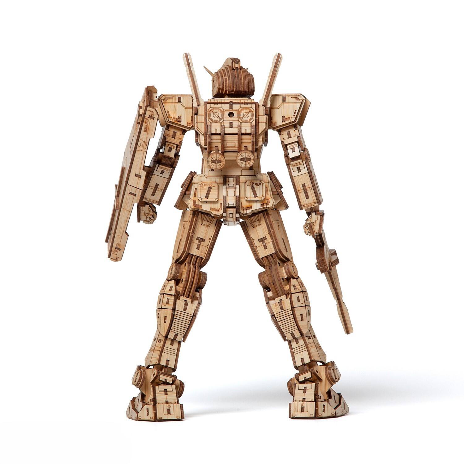 Left. 3D Puzzle - 3D DIY Puzzle: RX-78-2 wa-gu-mi Mobile Suit First Gundam Bamboo - 421pcs.
