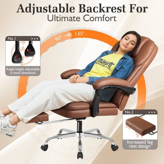 Adjustable Backrest For Ultimate Comfort

No.1
Angle height adjustable in both directions
90°
135°

No.2
Increased leg rest design