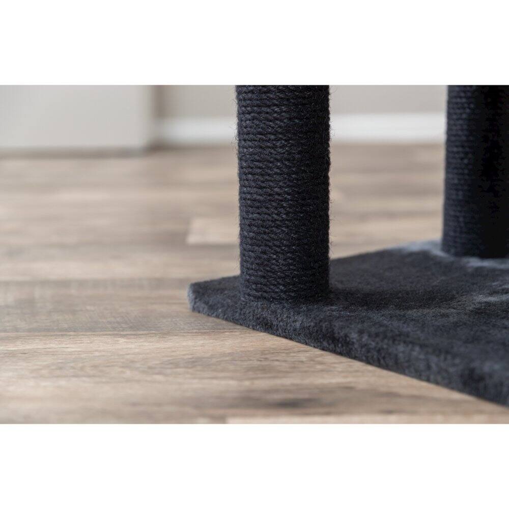 Alt View 3. TRIXIE - Isaba Plush 2-Level Cat Tree with Sisal Scratching Posts, 2 Perch - Black/Gray.