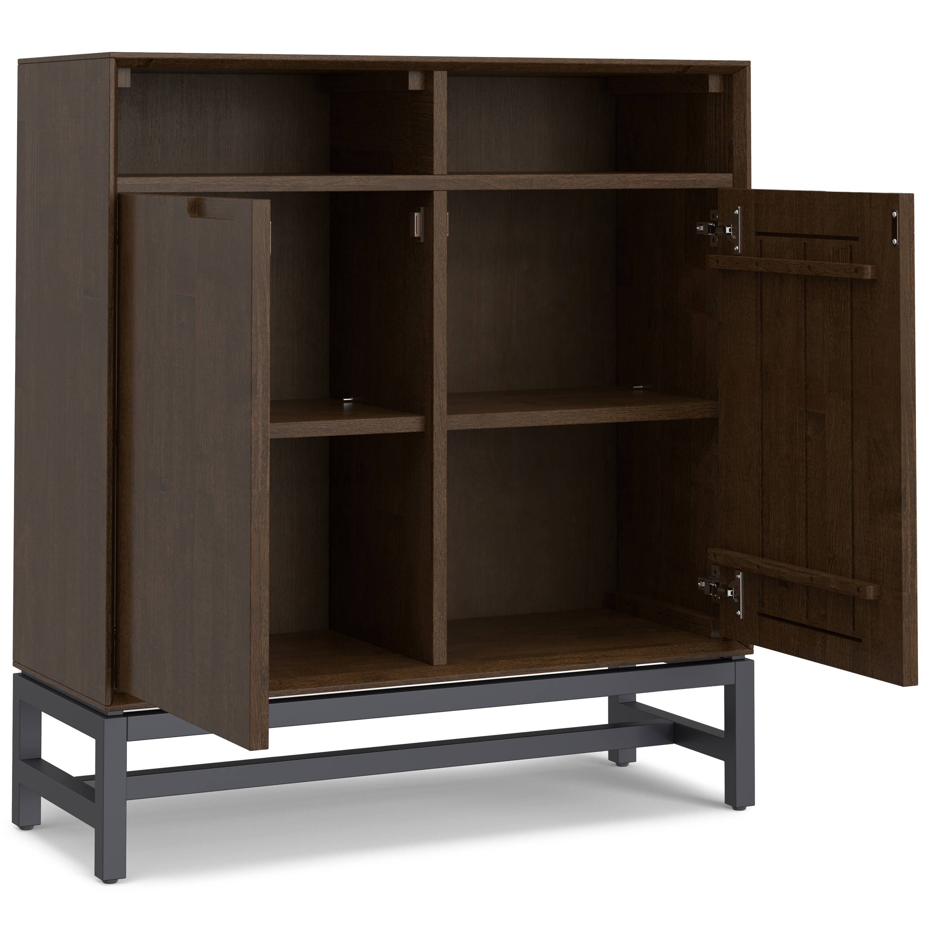 Back. Simpli Home - Banting 36 inch Storage Cabinet (Set of 2) - Walnut Brown.