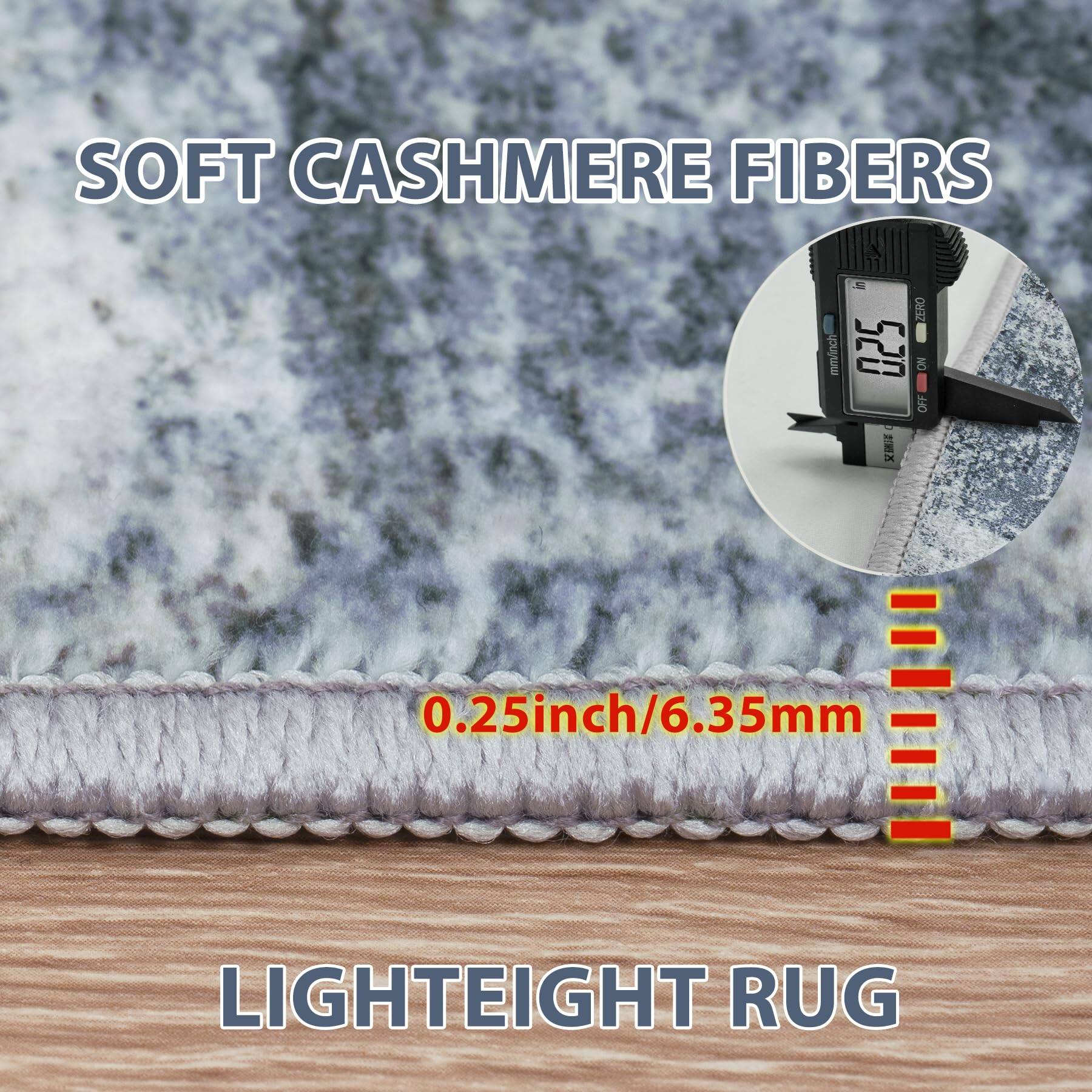 SOFT CASHMERE FIBERS

0.25 inch/6.35 mm

LIGHTWEIGHT RUG