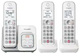 Panasonic - KX-TGD833W DECT 6.0 Expandable Cordless Phone System with Digital Answering System - White