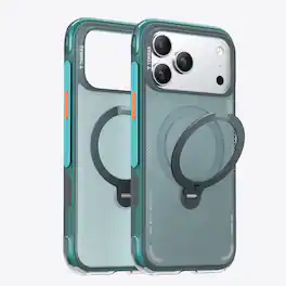 TORRAS - Ostand Q3 Air iPhone 17 Pro Case: 360° Spin Magnetic Kickstand, Mil-Grade Slim Cover - Glacier Sprint