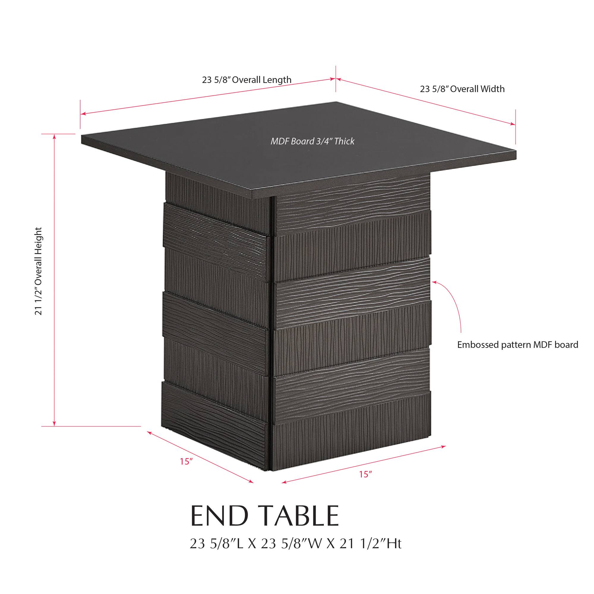 Kings Brand Furniture Madison Modern Pedestal Base Wood End Table ...
