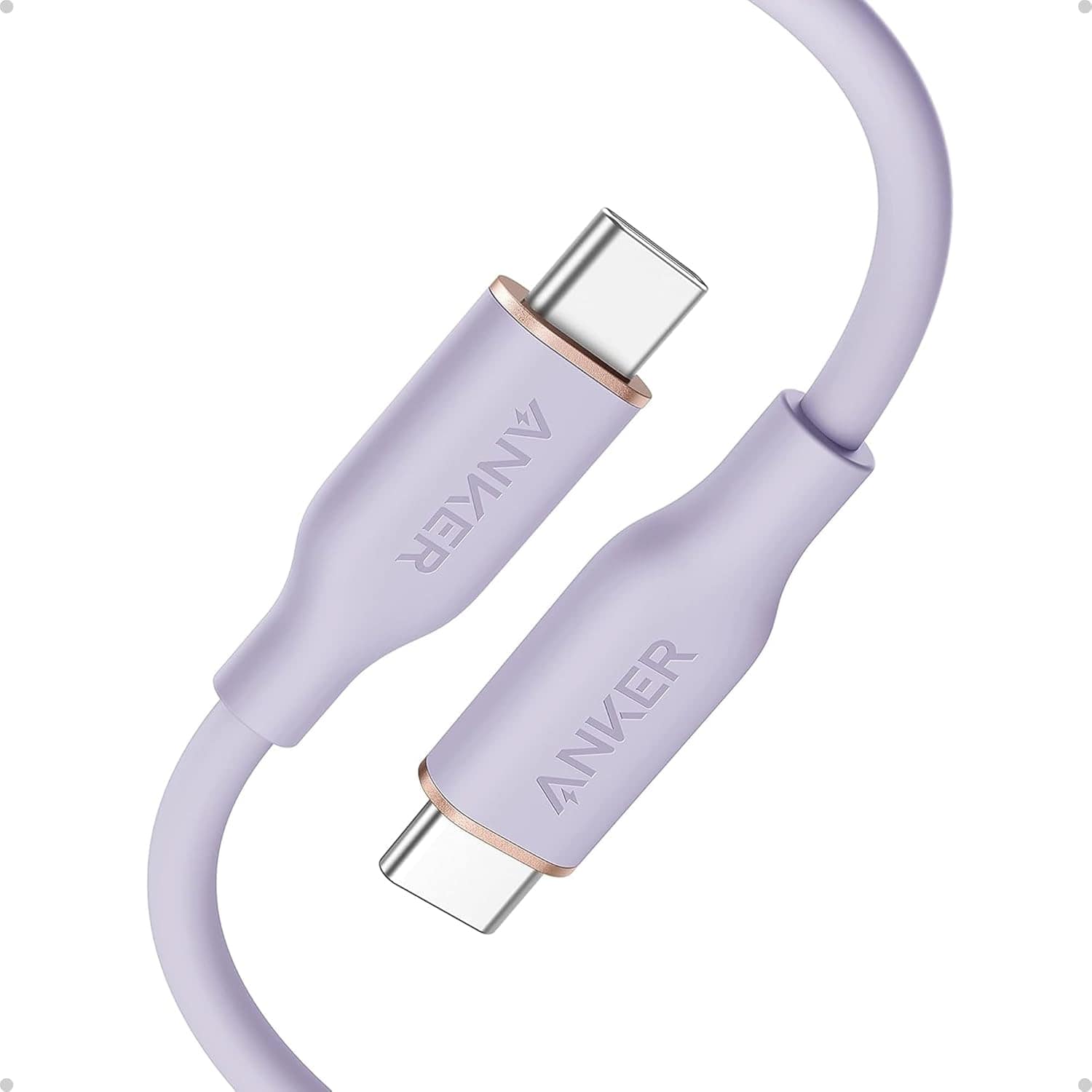 Anker - USB C Cable, Type C Flow Cord（3ft） - Purple