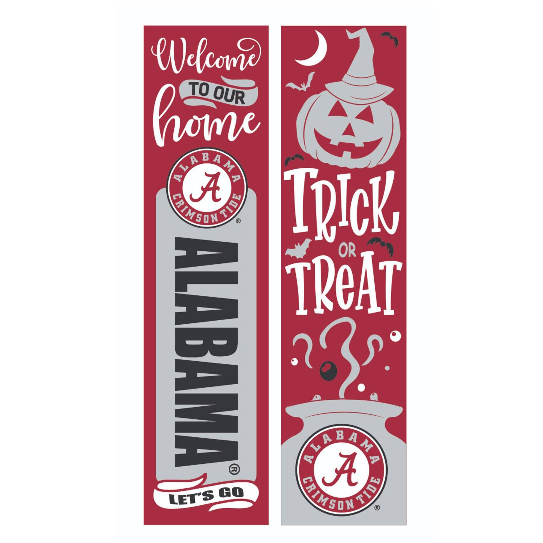 Welcome to our home  
ALABAMA  
A  
CRIMSON TIDE  
LET'S GO  

TRICK OR TREAT  
ALABAMA  
A  
CRIMSON TIDE