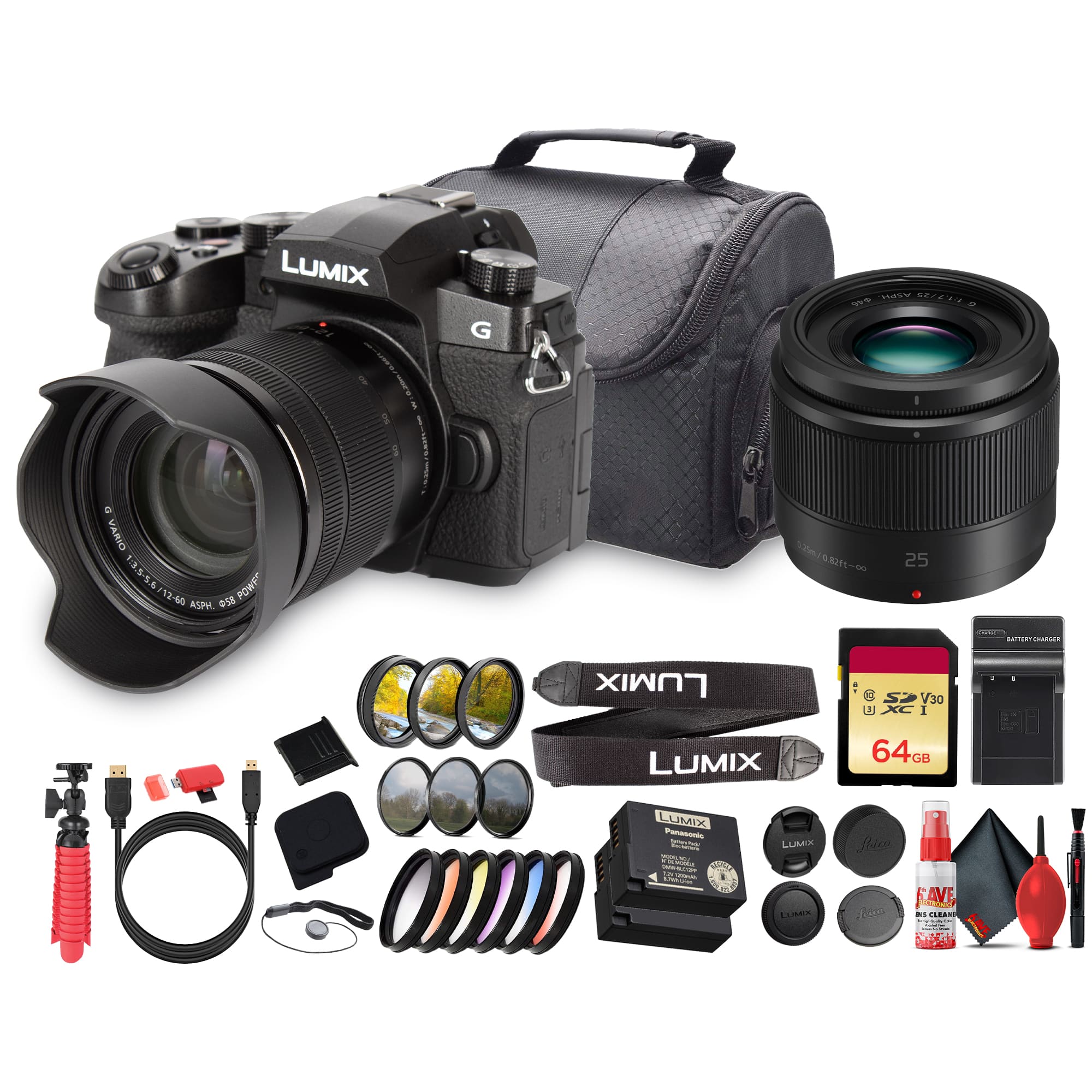 Panasonic - Lumix G97 Camera + 12–60mm Lens | 20MP, 4K, Stabilized Kit - Bundle