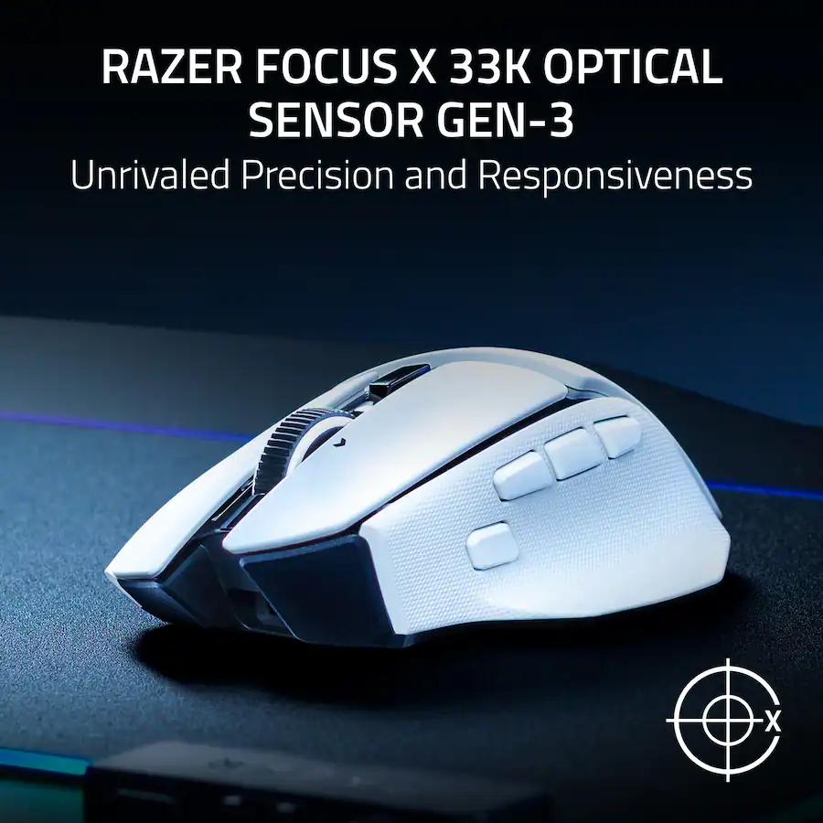 Gaming Mouse Razor White Razer Basilisk V4 HyperSpeed Ergonomic Gaming Mouse with Chroma RGB ...