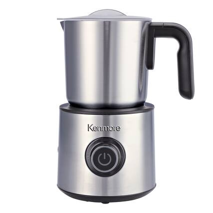 Front. Kenmore - 4-in-1 Automatic Milk Frother & Steamer 16oz Hot & Cold Foam - silver.