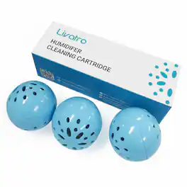 Livatro - Humidifier Cleaning Ball – Fights Mold & Odor, Prevents Hard Water Build-Up, For Humidifiers & Fish Tanks-3 pack