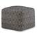 Angle Zoom. Simpli Home - Graham Square Pouf - Patterned Black, Natural.