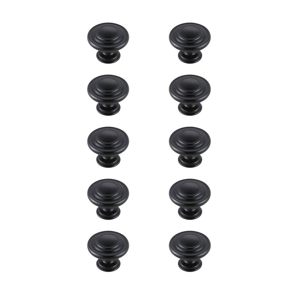 Alt View 2. Elegant Decor - Minu 1.3" Diameter Matte Black Mushroom Knob Multipack (Set of 10) - Matte Black.