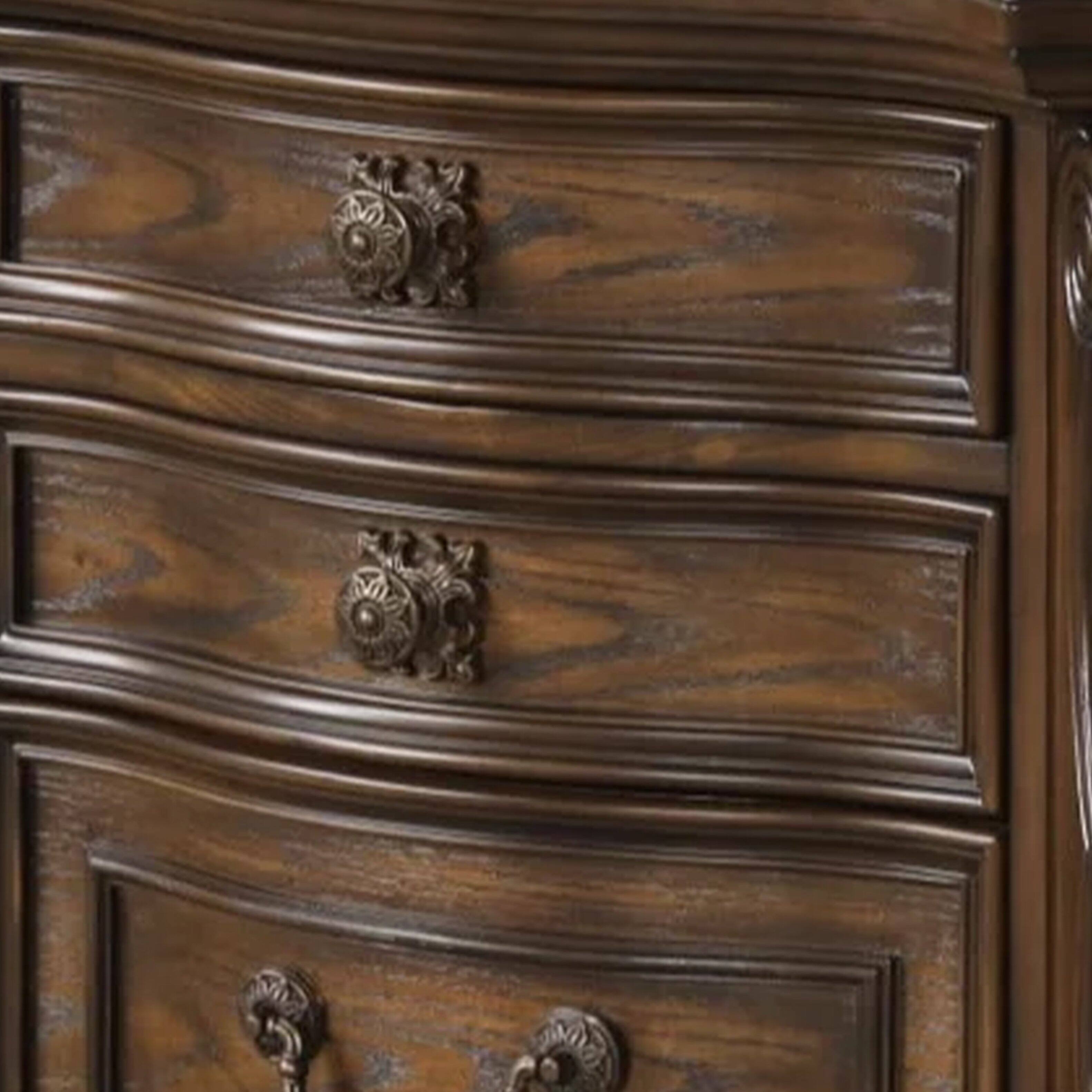 Alt View 2. Manhattan Lane - Leova Nightstand, 2 Drawers, USB A-C, 31 Inch - Dark Brown, Bronze.