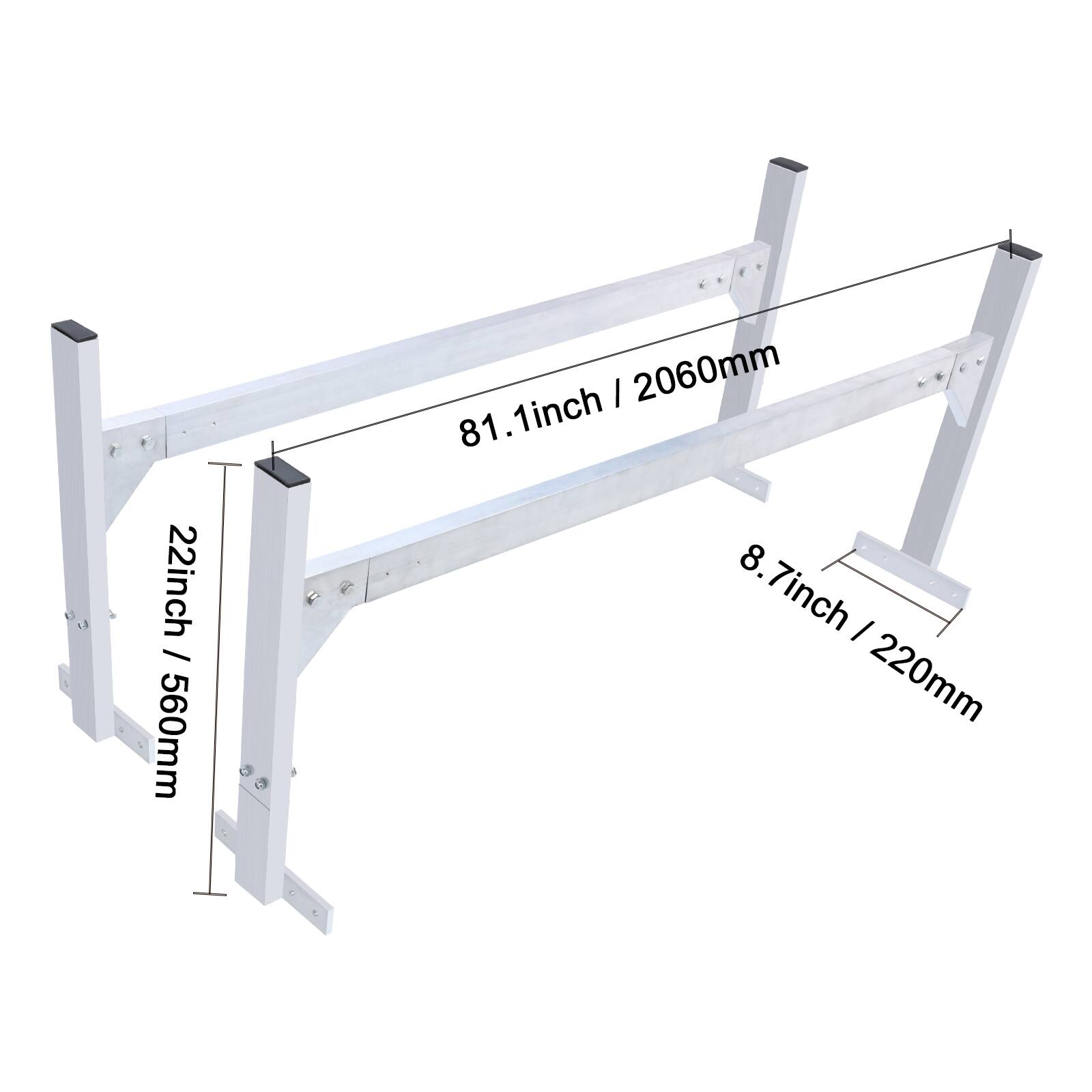 22 inch / 560mm  
81.1 inch / 2060mm  
8.7 inch / 220mm