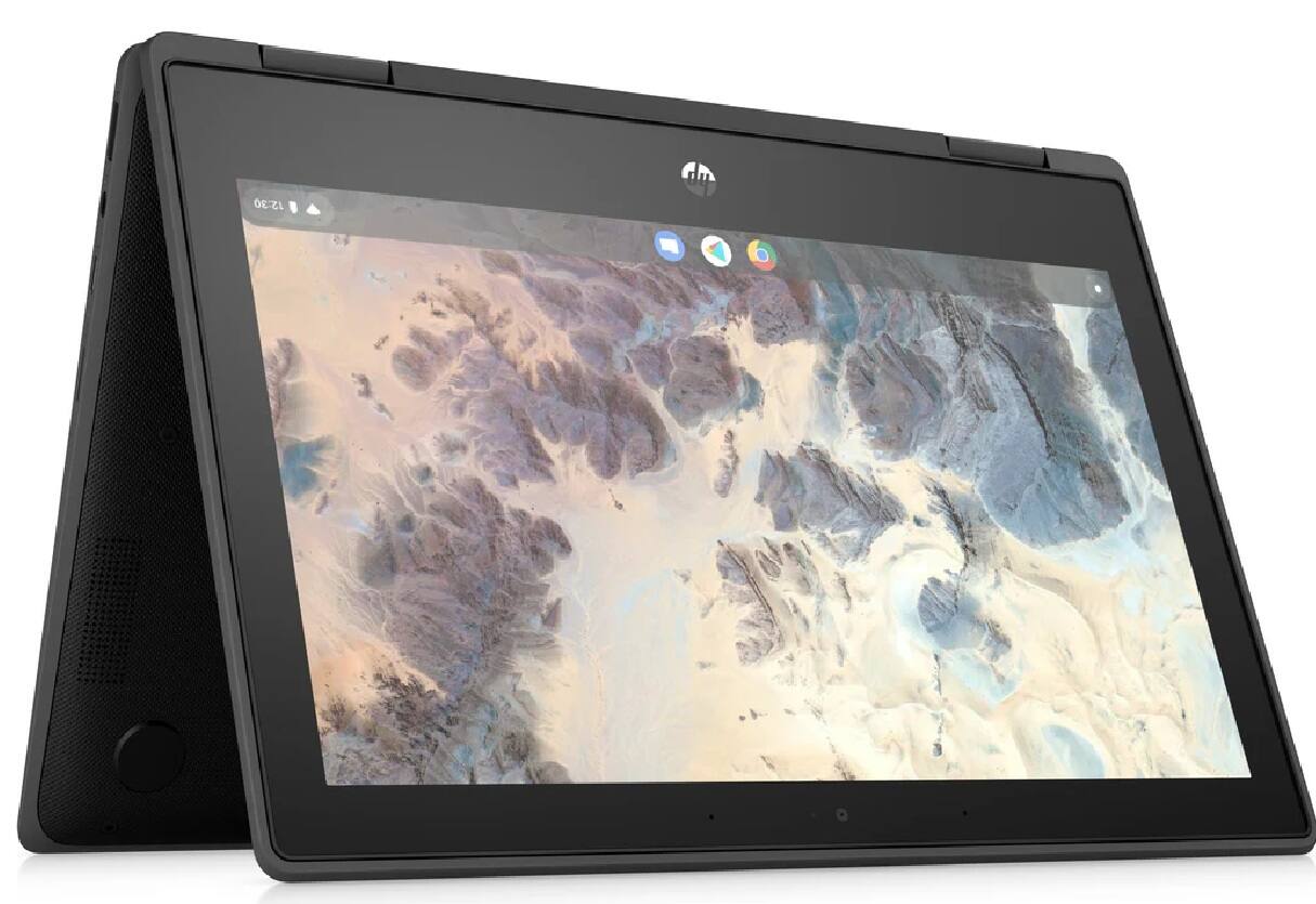Alt View 3. HP - Chromebook x360 11 G4 Education Edition 11.6" Intel Celeron N5100 1.1 GHz 8GB RAM 64GB eMMC with PEN ChromeOS - Black.