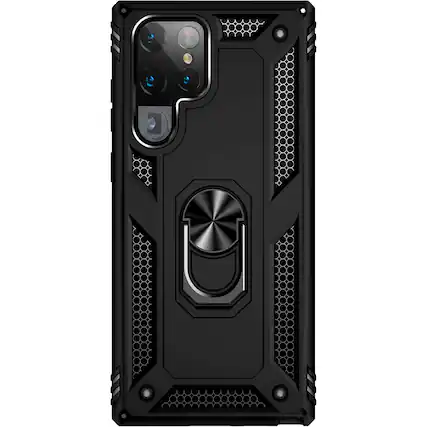 Front. SaharaCase - Military Kickstand Series Case for Samsung Galaxy S22 Ultra - Black.