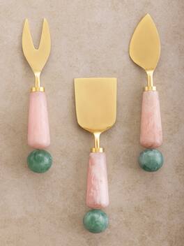 GAURI KOHLI - Copenhagen Cheese Knives - Shades of pink, green and gold