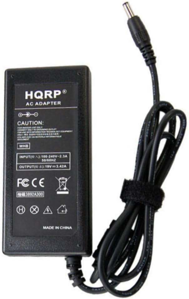 HQRP AC ADAPTER  
CAUTION:  
INPUT: 100-240V-2.3A 50/60HZ  
OUTPUT: 19V 3.42A  
FC CE  
3892A300  
MADE IN CHINA