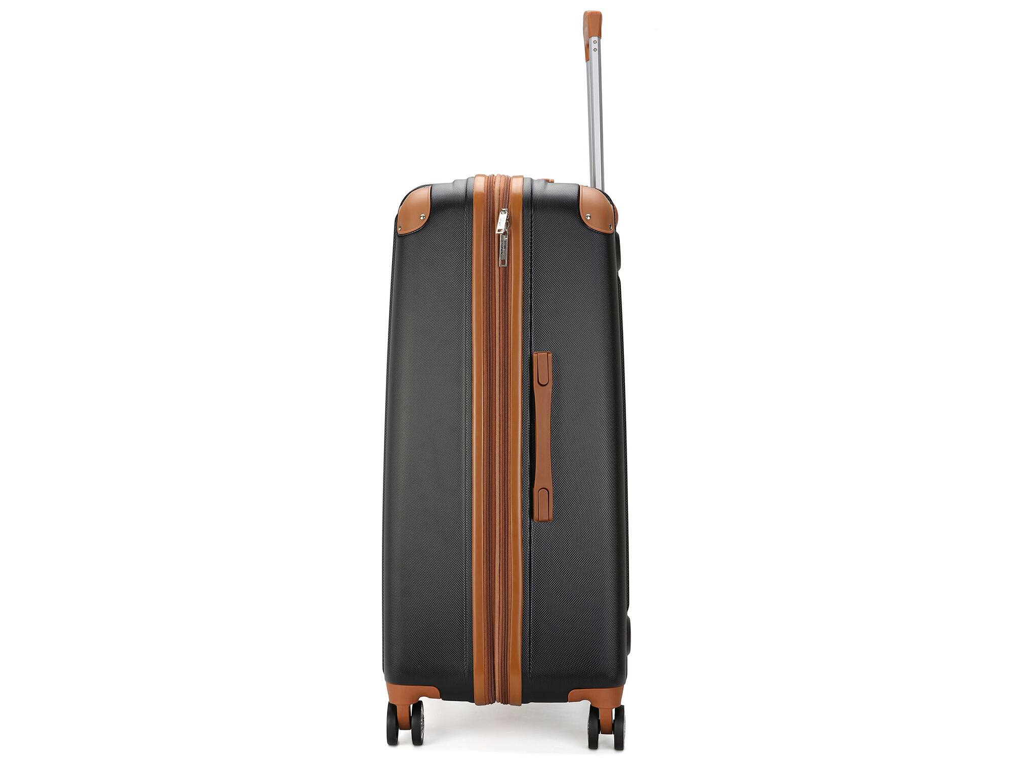 Alt View 2. Miami Carry On - Miami Carry On Collins 3 Piece Expandable Retro Spinner Luggage Set - Black - Black.