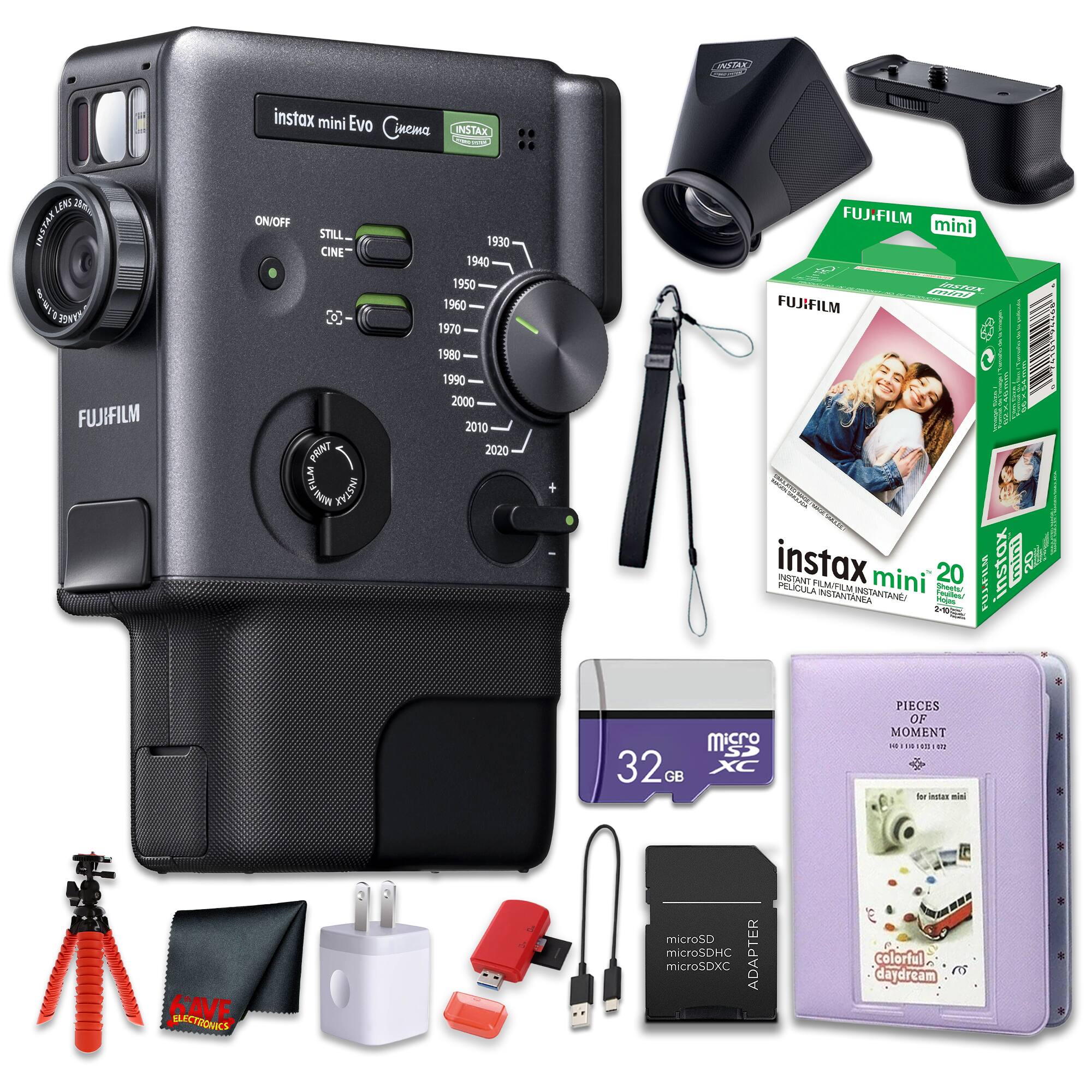 Fujifilm - instax mini Evo Cinema Camera Bundle With 20 Film Sheet