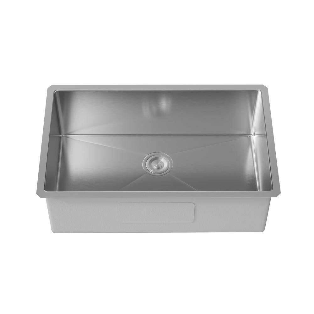Back. Elegant Kitchen and Bath - Stainless Steel undermount kitchen sink L32''xW19'' x H10" - Stainless Steel.