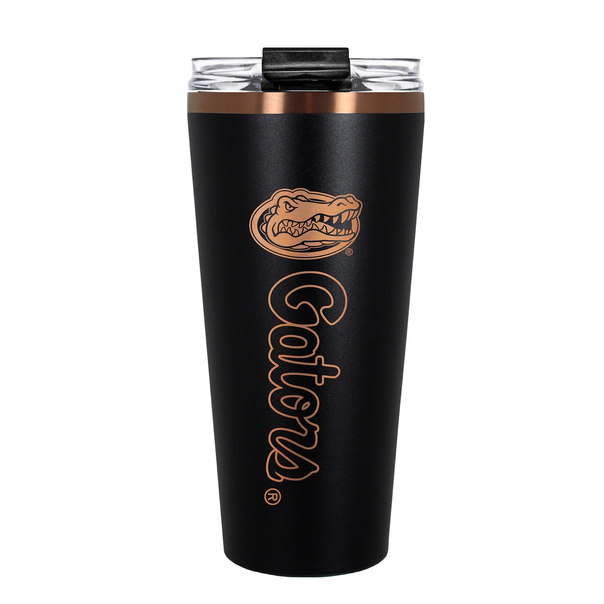 Front. Great American Products - Florida Gators 30oz. Big Slim Tumbler - Black.