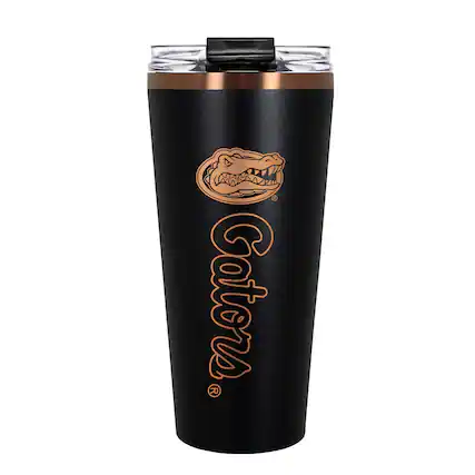 Front. Great American Products - Florida Gators 30oz. Big Slim Tumbler - Black.