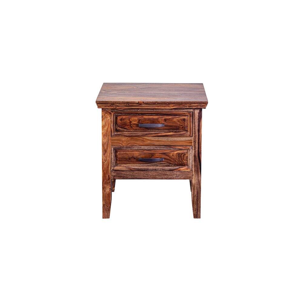 Alt View 2. Porter Designs - Sonora Solid Sheesham Wood Nightstand - Brown.