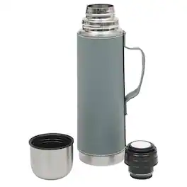 Mr. Coffee - Leatherette Stainless Steel 23oz Thermal Bottle with Lid - Blue