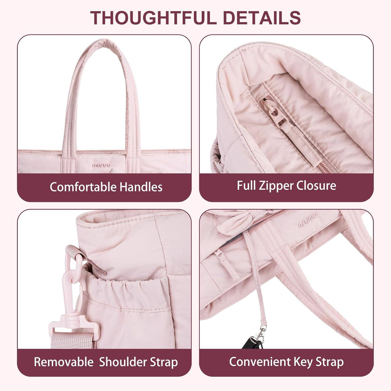 THOUGHTFUL DETAILS

- Comfortable Handles
- Full Zipper Closure
- Removable Shoulder Strap
- Convenient Key Strap
