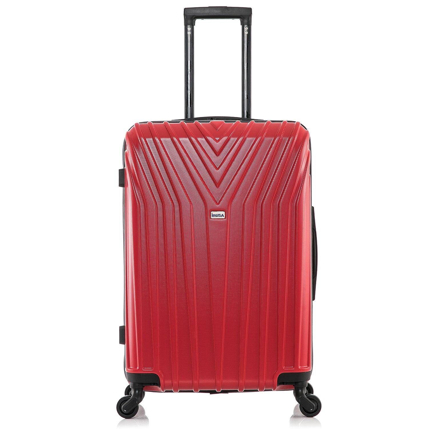 Angle. InUSA - Vasty Lightweight Hardside Spinner Luggage 24" - RED.